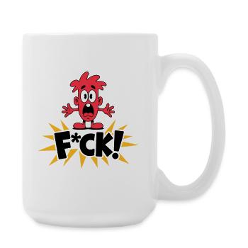Cri de dessin animé rouge FCK Burst - Grande tasse 440 ml - blanc - Droite