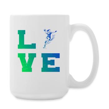 Motif de handball qui fonctionne immédiatement pour les femmes - Grande tasse 440 ml - blanc - Droite