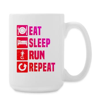 Running illustration for race - Large Mug 440 ml - white - Right