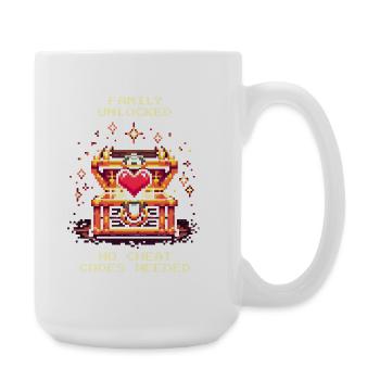 Familie freigeschaltet, ohne Cheats | Patchwork - Große Tasse 440 ml - Weiß - Rechts
