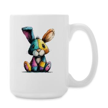 Patchwork Bunny Colorful - Large Mug 440 ml - white - Right