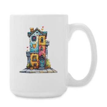 Heart House in Watercolors - Large Mug 440 ml - white - Right