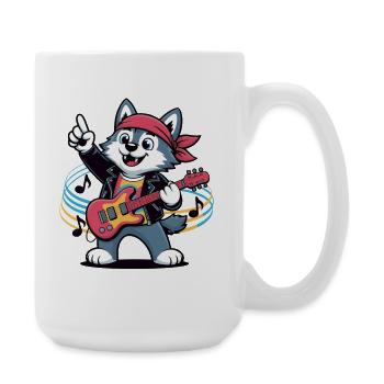 Cat Guitar - Large Mug 440 ml - white - Right