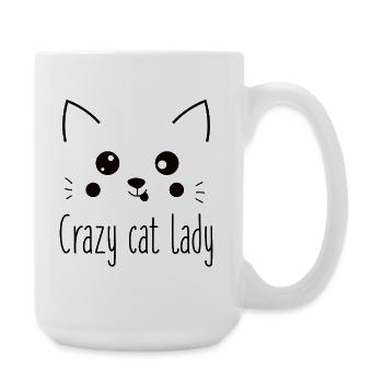 Crazy Cat Lady Funny Cat Lover - Large Mug 440 ml - white - Right