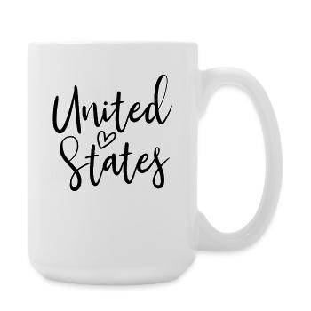 United States Heart Women's Love USA - Große Tasse 440 ml - Weiß - Rechts