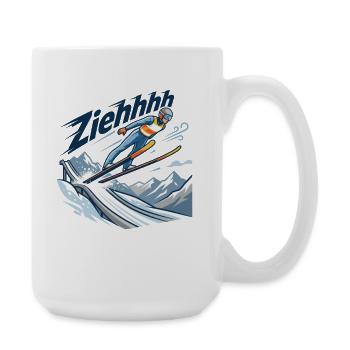 Vol de saut à ski Ziehhhh à travers le stade - Grande tasse 440 ml - blanc - Droite