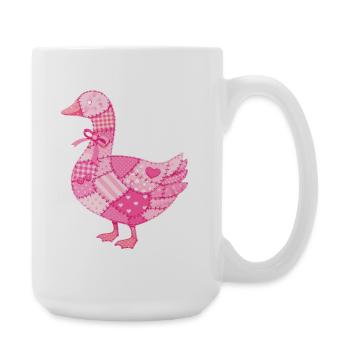 Patchwork Duck Pink - Large Mug 440 ml - white - Right