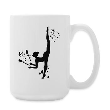 Gymnast With Clubs Rhythmic Gymnastics - Large Mug 440 ml - white - Right