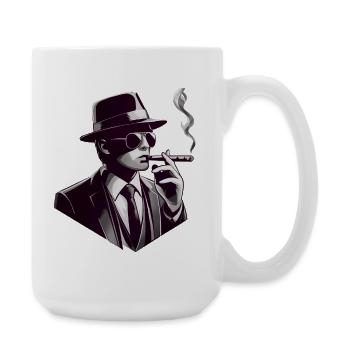 Noir Gentleman with Cigar - Large Mug 440 ml - white - Right