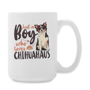 Chihuahua Chihuahueño Boy Just A - Große Tasse 440 ml - Weiß - Rechts