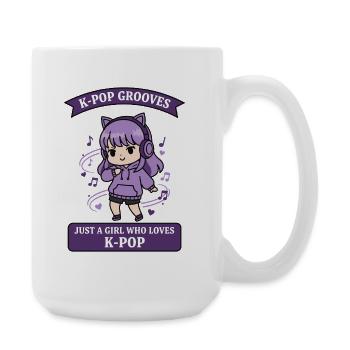 Le groove K-Pop Juste une fille qui aime la musique K-Pop - Grande tasse 440 ml - blanc - Droite