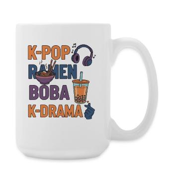 K-Pop Ramen Boba K Drama Koreanische Musik Niedlich Korea - Große Tasse 440 ml - Weiß - Rechts