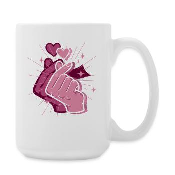 Kpop Doigt Cœur Coréen Pop Mignonne Amour Coré Kpop - Grande tasse 440 ml - blanc - Droite