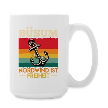 Mer du Nord BÜSUM VENT DU NORD EST LA LIBERTÉ Drôle - Grande tasse 440 ml - blanc - Droite