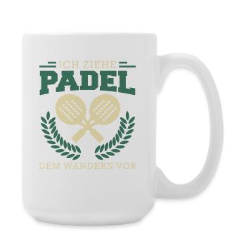Padelspiel ICH ZIEHE PADEL DEM WANDERN VOR - Große Tasse 440 ml - Weiß - Rechts