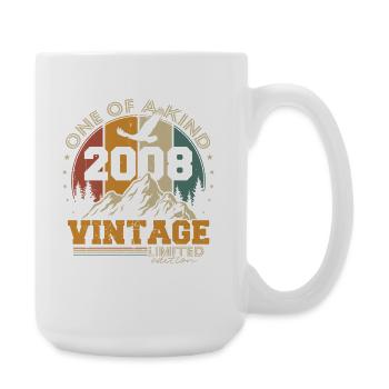 Vintage, 2008, Anniversaire, Vintage, Cadeau rétro - Grande tasse 440 ml - blanc - Droite
