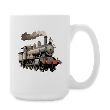 Classic steam locomotive in retro look - Large Mug 440 ml - white - Right