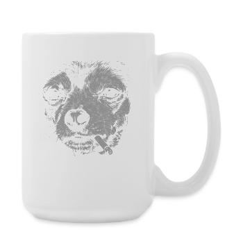 Chihuahua fumant un chien drôle mème humour Chi - Grande tasse 440 ml - blanc - Droite