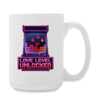 Love Level Unlocked Arcade Retro Video Game - Large Mug 440 ml - white - Right