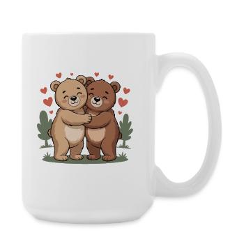 Bär Paar Herz - Große Tasse 440 ml - Weiß - Rechts