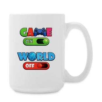 Game On – World Off | Gamer design with controller - Large Mug 440 ml - white - Right