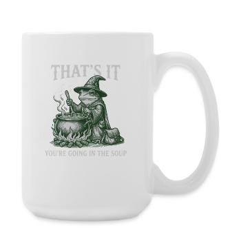 Frog Wizard – You're going in the Soup Design - Große Tasse 440 ml - Weiß - Rechts