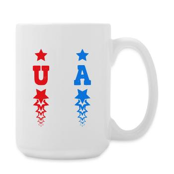 USA Star Monogram Vereinigte Staaten von Amerika - Große Tasse 440 ml - Weiß - Rechts