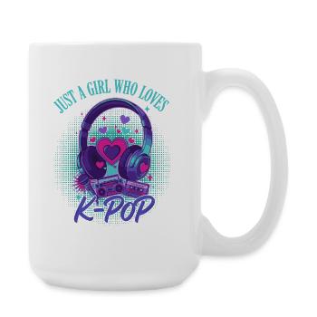 Einfach ein Mädchen, das K-Pop koreanische Musik liebt, süß - Große Tasse 440 ml - Weiß - Rechts