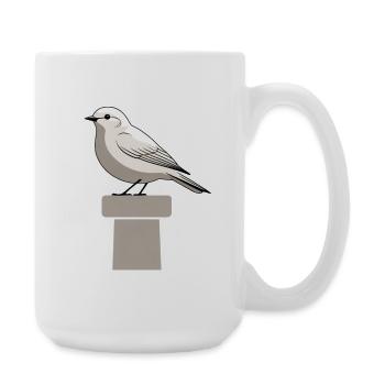 Seagull on Block – Minimalist Illustration - Large Mug 440 ml - white - Right