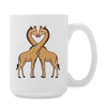 Herzförmiges Giraffen-Duo - Große Tasse 440 ml - Weiß - Rechts