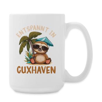 Nordsee Urlaub ENTSPANNT IN CUXHAVEN Lustig - Große Tasse 440 ml - Weiß - Rechts