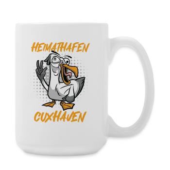 Nordsee Urlaub HEIMATHAFEN CUXHAVEN Lustig - Große Tasse 440 ml - Weiß - Rechts