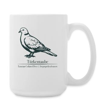 Collared Dove Silhouette | Ornithology | Drawing - Large Mug 440 ml - white - Right