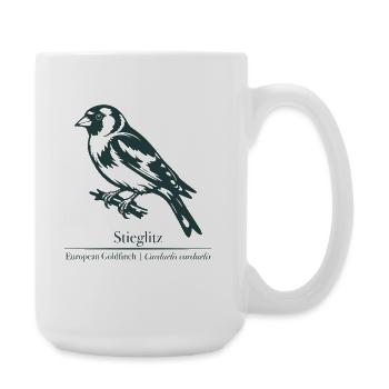 Silhouette de Chardonneret | Ornithologie | Dessin - Grande tasse 440 ml - blanc - Droite