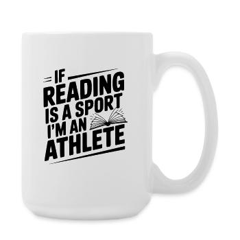 If Reading is a Sport I'm an Athlete - Large Mug 440 ml - white - Right