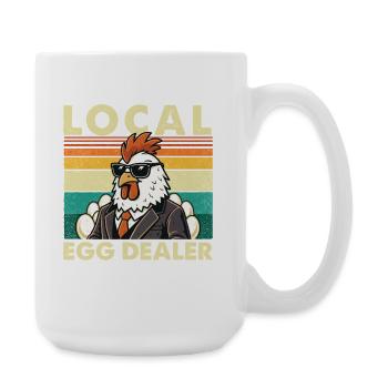 Local Egg Dealer Chicken Easter Farmer Fun - Large Mug 440 ml - white - Right