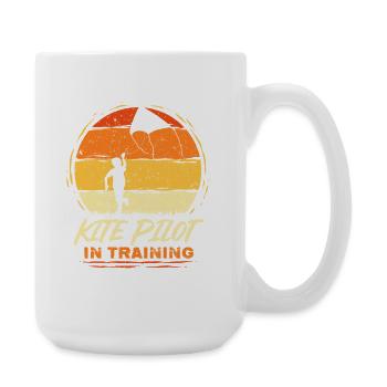 Pilote de cerf-volant volant en formation - Grande tasse 440 ml - blanc - Droite
