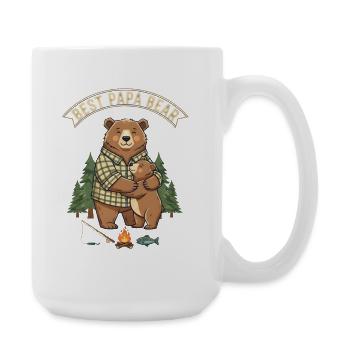 Meilleur Papa Ours – Cadeau de papa ours mignon - Grande tasse 440 ml - blanc - Droite