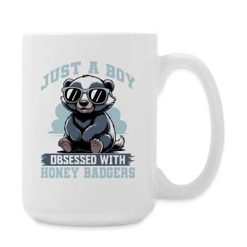 Funny Honey Badger - Große Tasse 440 ml - Weiß - Rechts