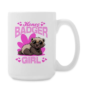 Funny Honey Badger - Große Tasse 440 ml - Weiß - Rechts