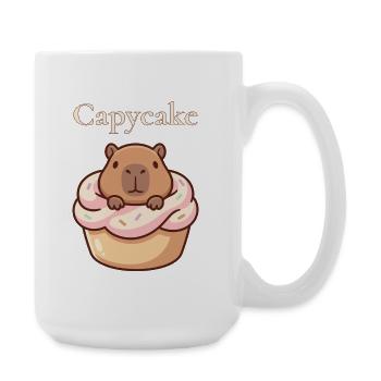 Capybara capybara dans un motif sucré de cupcake - Grande tasse 440 ml - blanc - Droite