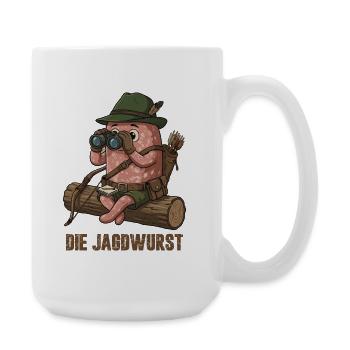 The Hunting Sausage Hunter Cartoon Humor - Large Mug 440 ml - white - Right