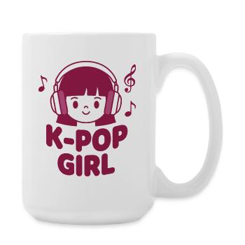 K-Pop Girl Cute Korean Music Kpop Anime Vibes - Large Mug 440 ml - white - Right