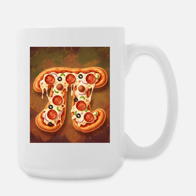 Pizza forme de pi - Grande tasse 440 ml - blanc