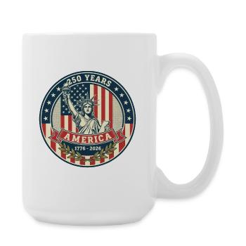 Liberty 250 Jahre Abzeichen-Design - Große Tasse 440 ml - Weiß - Rechts