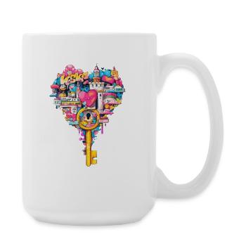 Heart Key City Dream - Large Mug 440 ml - white - Right