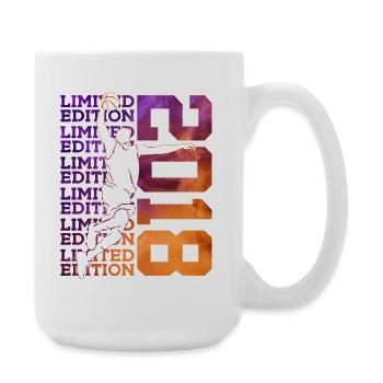 LIMITED EDITION 2018 BASKETBALL 8. GEBURTSTAG - Große Tasse 440 ml - Weiß - Rechts