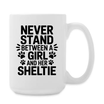 Shetland Sheepdog Sprüche Lustige Sheltie Geschenk - Große Tasse 440 ml - Weiß - Rechts