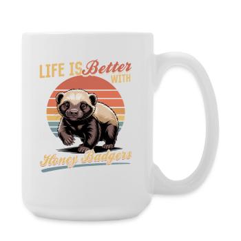 Funny Honey Badger - Große Tasse 440 ml - Weiß - Rechts