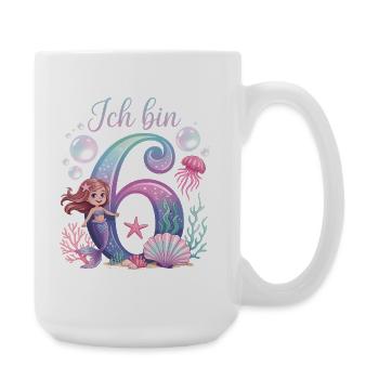 Je suis 6e anniversaire de la Fille des Sirènes - Grande tasse 440 ml - blanc - Droite
